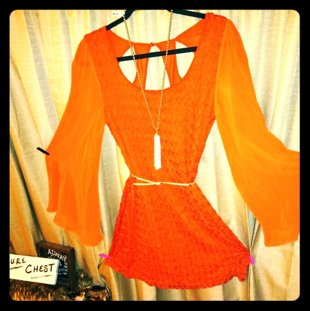 Hippie Lace Dress , necklace, and belt